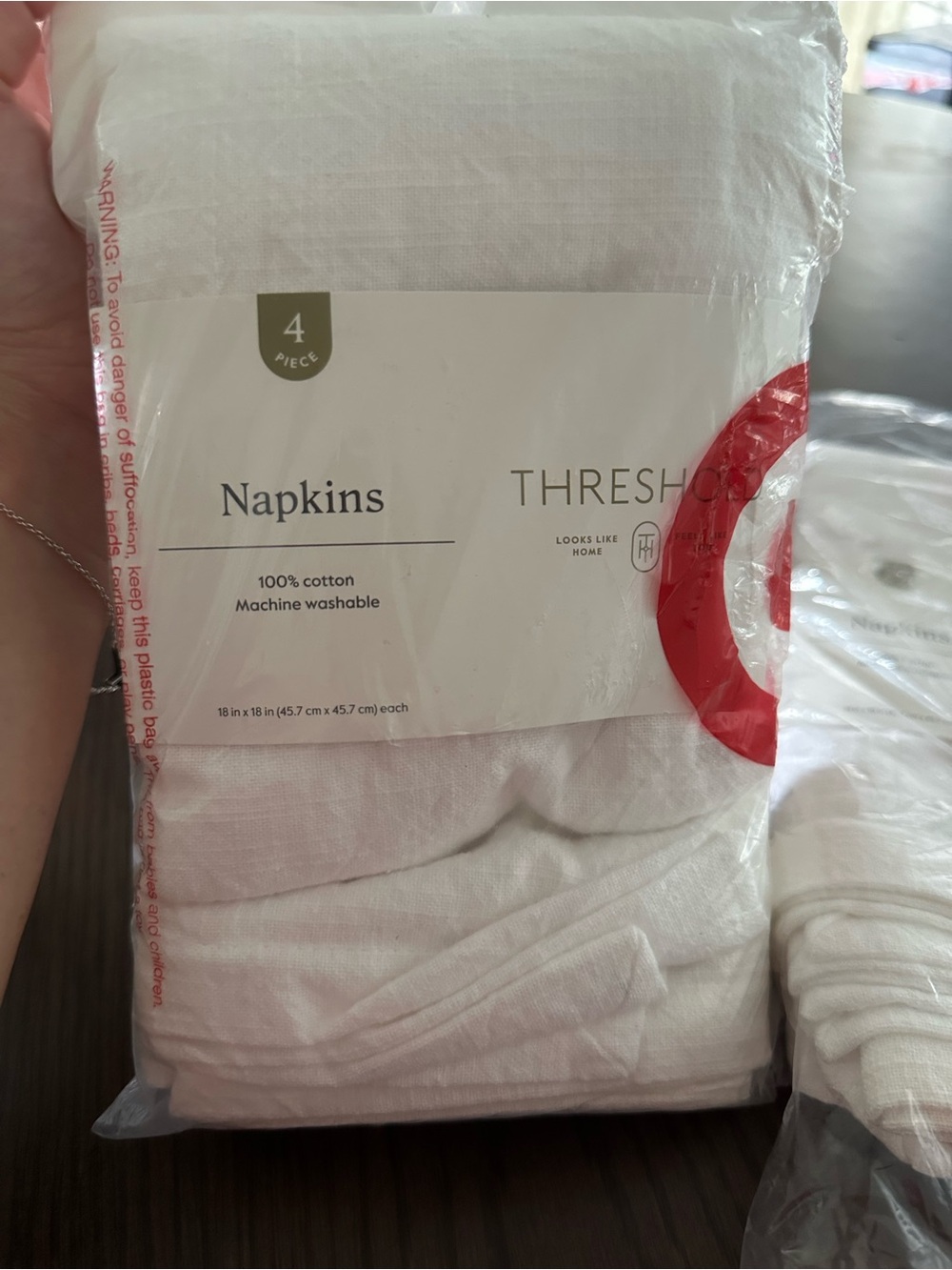 Threshold White Cotton Napkins - 3 sets of 4 - Picture 2 of 3